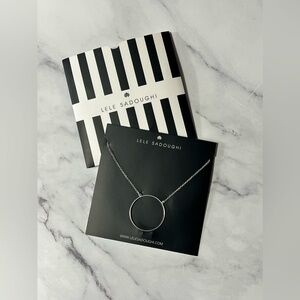 NWT - Lele Sadoughi Silver Circle Necklace